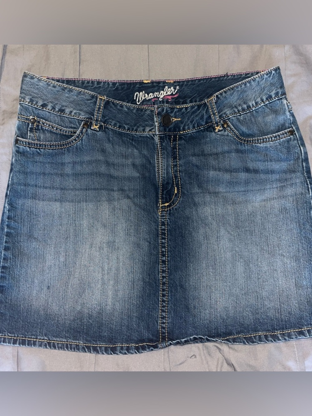 Y2K Wrangler Women's Blue Denim Skirt